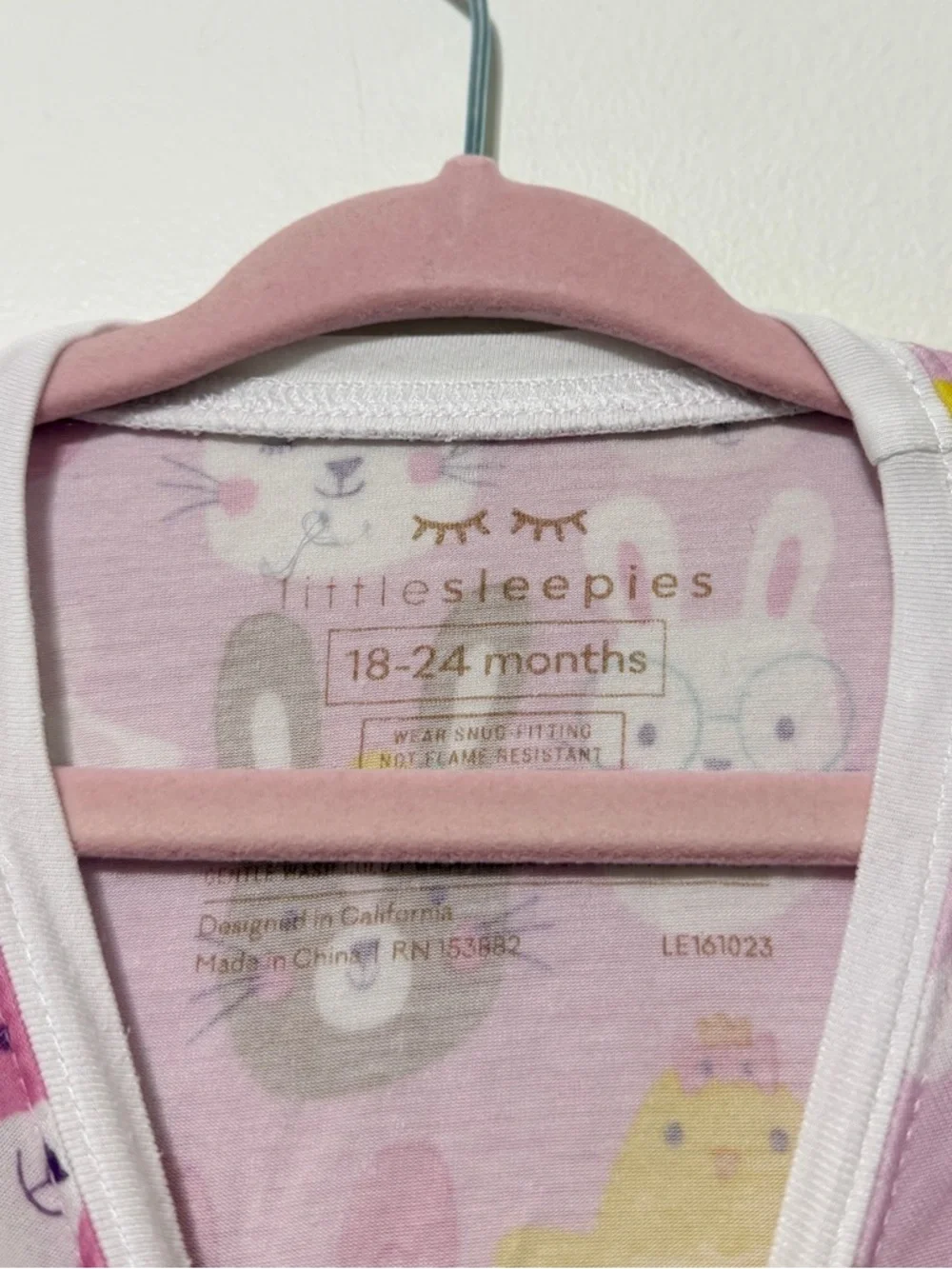 Little Sleepies Pastel Parade Two-Piece Pajama Set 18-24 Months Bunny Easter